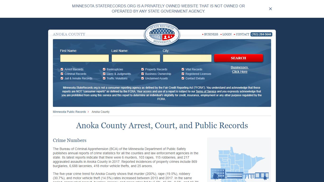 Anoka County Arrest, Court, and Public Records