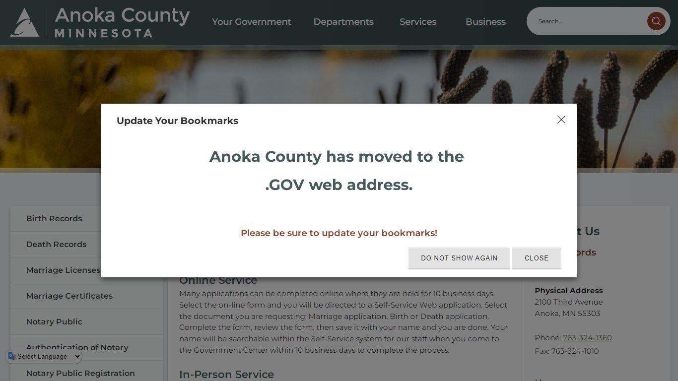 Vital Records | Anoka County, MN - Official Website - CivicPlus